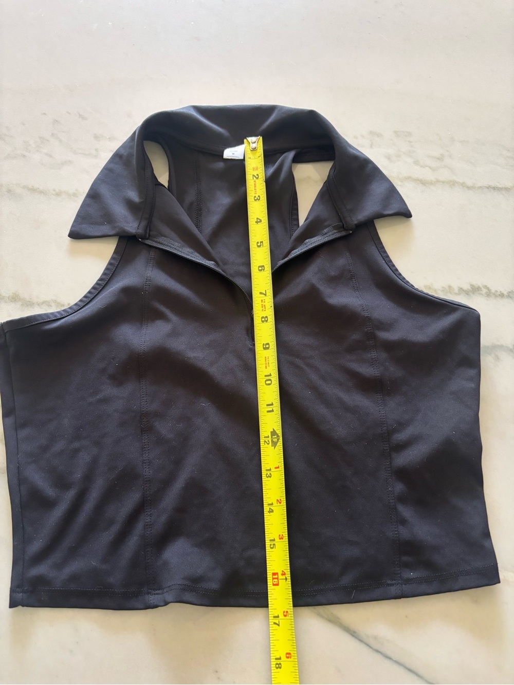 Old Navy Powersoft Zip-Front Polo Tank Top Black Size M - Picture 4 of 5